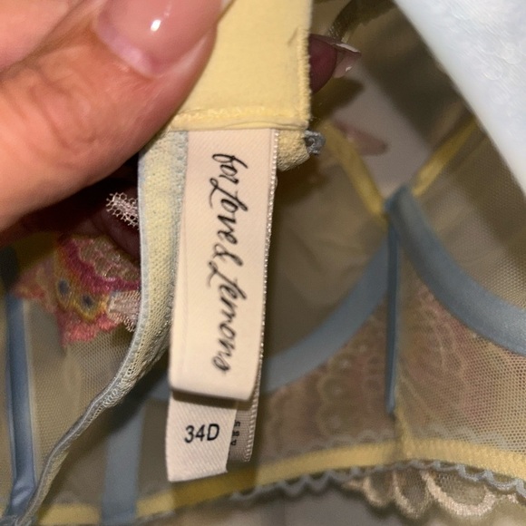 For Love And Lemons Pink and Blue Lace Bra with Delicate Detailing - Picture 6 of 6